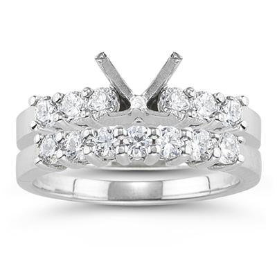 14k White Gold Diamond Bridal Set