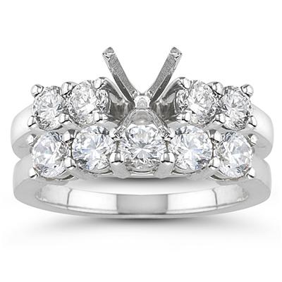 14k White Gold Diamond Bridal Set