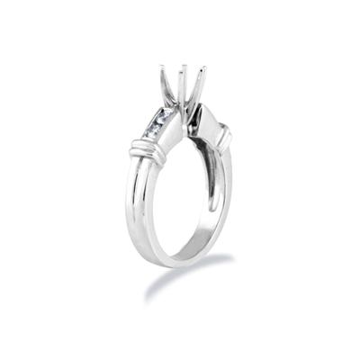 14k White Gold Diamond Engagement Ring with Matching Band