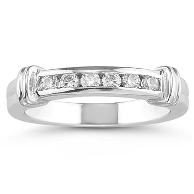 14k White Gold Diamond Engagement Ring with Matching Band
