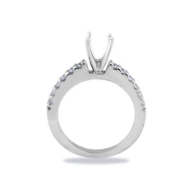 14k White Gold Prong Set Diamond Engagement Ring with Matching Band