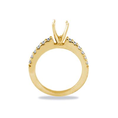 18k Yellow Gold Prong Set Diamond Engagement Ring with Matching Band