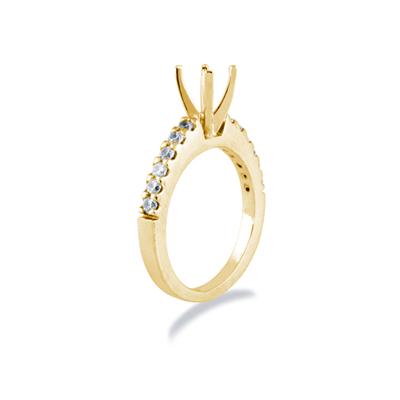 18k Yellow Gold Prong Set Diamond Engagement Ring with Matching Band
