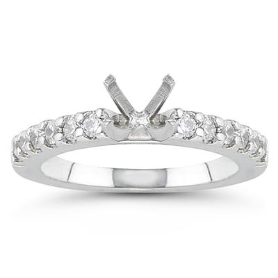 Platinum Prong Set Diamond Engagement Ring with Matching Band