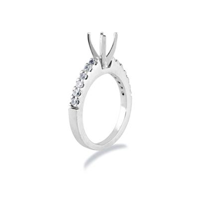 Platinum Prong Set Diamond Engagement Ring with Matching Band