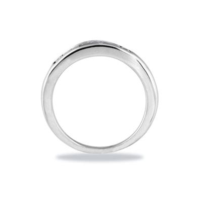Palladium Channel Set Princess Engagement Ring with Matching Band