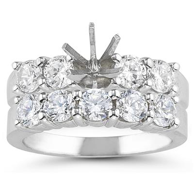 14k White Gold Channel Set Engagement Ring