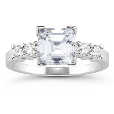 18k White Gold Diamond Engagement Ring Setting