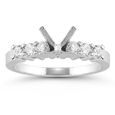 18k White Gold Diamond Engagement Ring Setting