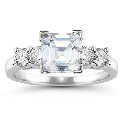 18k White Gold Diamond Engagement Ring Setting
