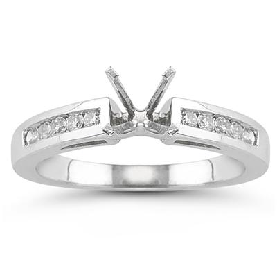 Platinum Channel Set Diamond Engagement Ring Setting