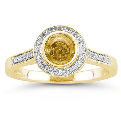 18k Yellow Gold Bezel Set Engagement Ring