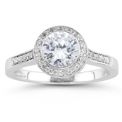 Platinum Bezel Set Engagement Ring