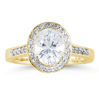 14k Yellow Gold Bezel  Set Engagement Ring