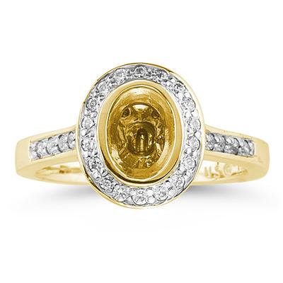 14k Yellow Gold Bezel  Set Engagement Ring