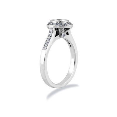 18k White Gold Bezel  Set Engagement Ring