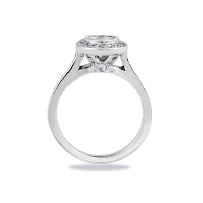Palladium Bezel  Set Engagement Ring