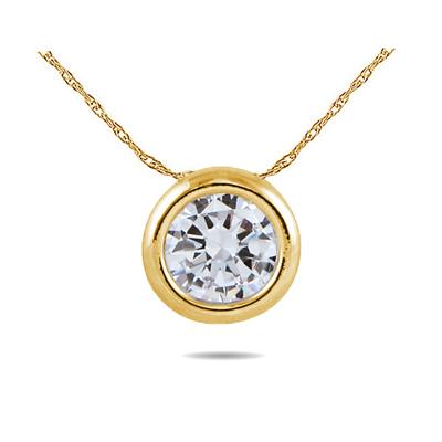 14K Yellow Gold Bezal Set Round Solitaire Pendant Setting