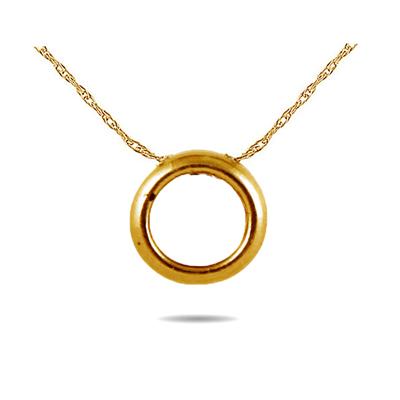14K Yellow Gold Bezal Set Round Solitaire Pendant Setting