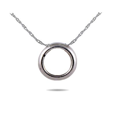 18K White Gold Bezal Set Round Solitaire Pendant Setting
