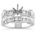 14k White Gold Diamond Engagement Ring with Matching Band