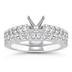 14k White Gold Prong Set Diamond Engagement Ring with Matching Band
