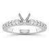18k White Gold Prong Set Diamond Engagement Ring with Matching Band