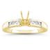 18k Yellow Gold Channel Set Princess Engagement Ring with Matching Band