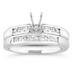 Palladium Channel Set Princess Engagement Ring with Matching Band
