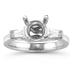 18k White Gold Diamond Baguette Engagement Ring Setting