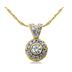 Bezal Set Round diamond with side stone Pendant Setting in 14K Yellow Gold