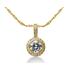 Prong Set Round diamond with side stone Pendant Setting in 14K Yellow Gold