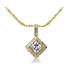 Prong Set Princess diamond with side stone Pendant Setting in 14K Yellow Gold