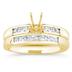 18k Yellow Gold Channel Set Princess Engagement Ring with Matching Band