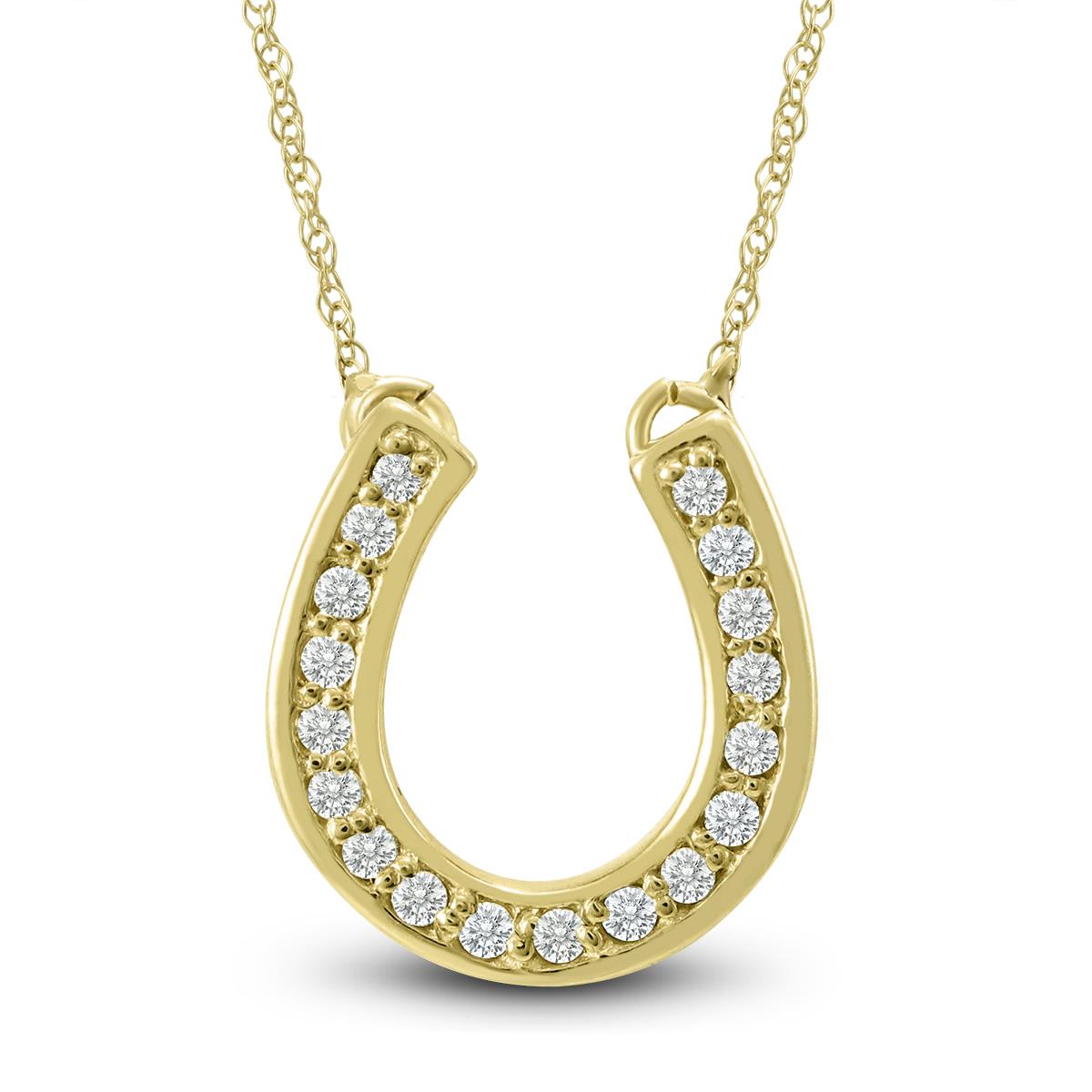 1/4 Carat TW Diamond Horseshoe Pendant in 14k Yellow Gold PDF8272