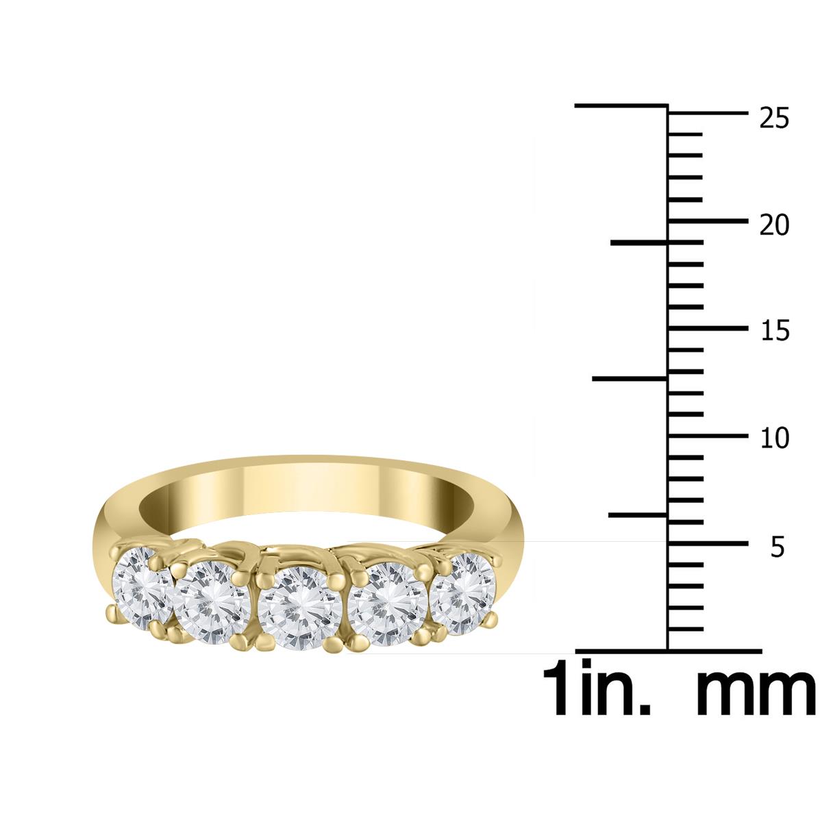 2 Carat TW Five Stone Diamond Wedding Band in 14K Yellow Gold - RGF562368