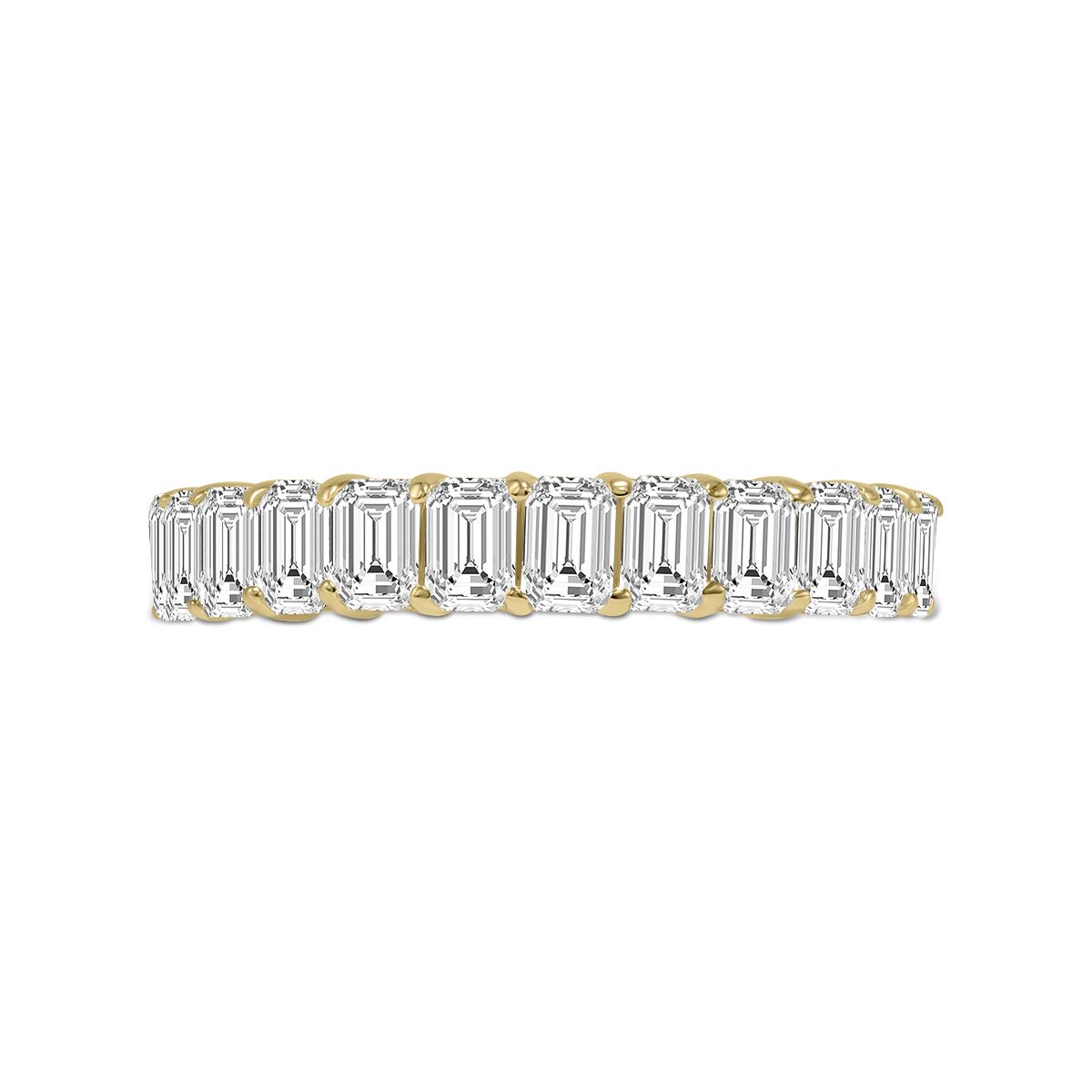 Emerald Cut Lab Grown Diamond Eternity Band in 14K Yellow Gold (6.30 ...