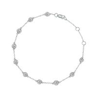 2 Carat TW Bezel Set Lab Grown Diamond Station Bracelet in 14K White Gold