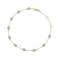 2 Carat TW Bezel Set Lab Grown Diamond Station Bracelet in 14K Yellow Gold