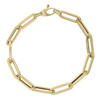 14K Yellow Gold Chunky Paperclip Bracelet With Lobster Clasp