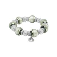 Mint Green Murano Glass Bead with Sterling Silver Roundels Bracelet