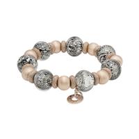 Paolina Sable Black Murano and Rose Bead Bracelet with Sparkling Rondelles