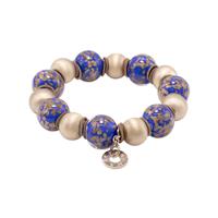 Magda Rose Beads and Deep Lapis Blue Murano Glass Bracelet