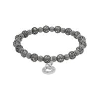 Rete Nera - Black Woven Beads and Black Laser-Cut Beads Bracelet