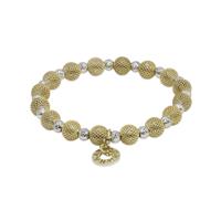 Borsa Gialla Gold Woven Beads and Silver Disco Beads Bracelet