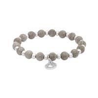 Black Laser Beads with Silver Satin Zsatos Bracelet
