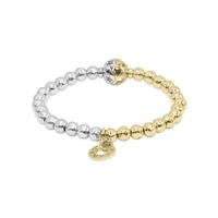 Mila Gold and Silver Day and Night Bracelet with Moon and Star Accent Beads