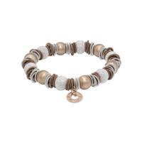 Mesalina Rose and Silver Beads Bracelet with Rose and Silver Spring Accents