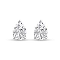 Lab Grown 1/2 Carat Pear Shaped Solitaire Diamond Earrings in 14K White Gold