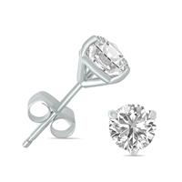 1/4 Carat TW Lab Grown Diamond Martini Set Round Earrings in 14K White Gold